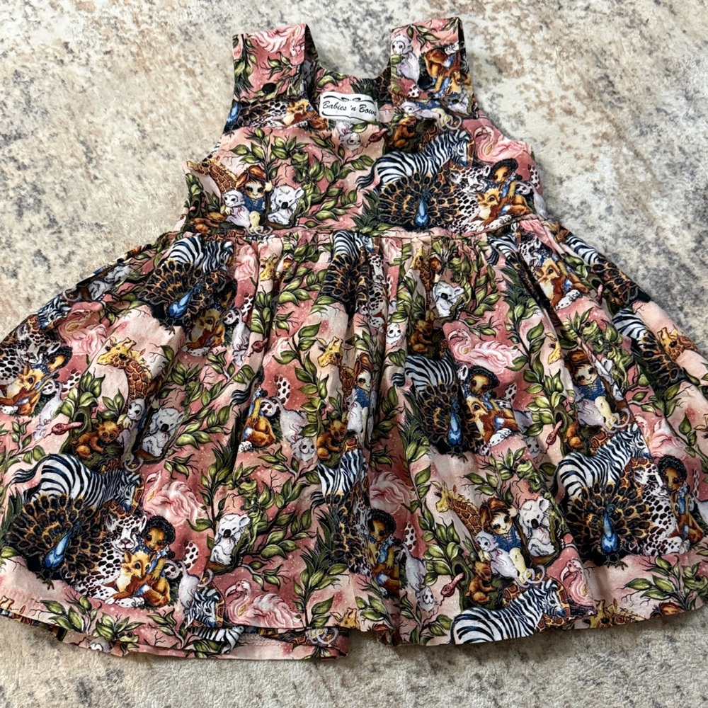 Kids Safari Print Casual Dress